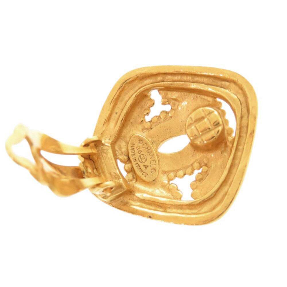 CHANEL Vintage Gold Logo Earrings - Picture 5 of 10